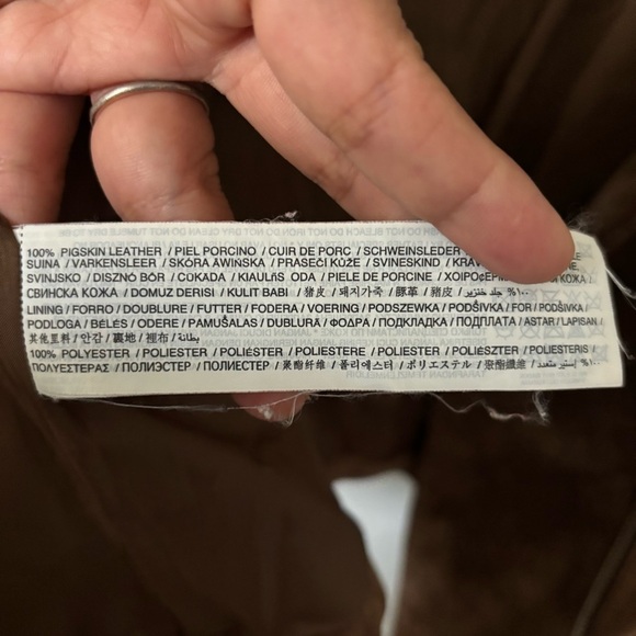 Mango 100% PIGSKIN leather jacket - brown - Picture 6 of 8